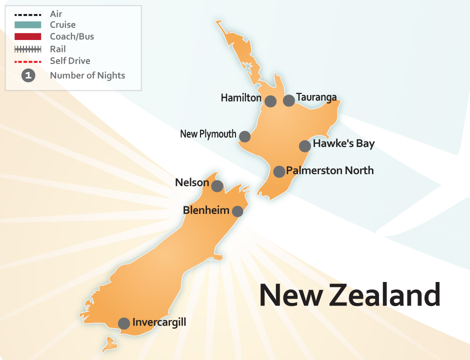 Map of New Zealand's Domestic Airports