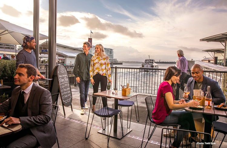 Dining at the Shucker Brothers, Waterfront, Central Auckland credit Todd Eyre